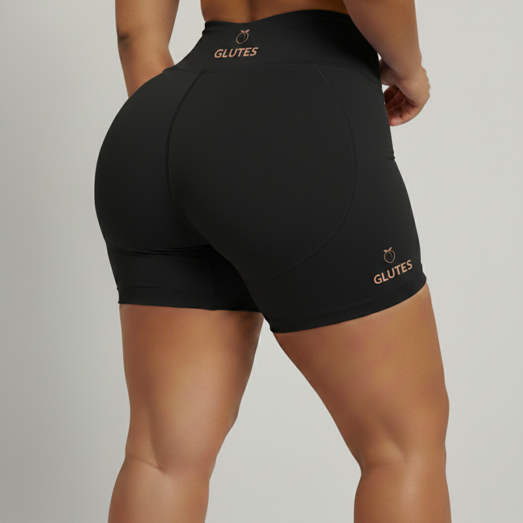 GLUTES Rose Gold Seam Booty Shorts